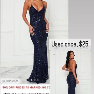 Formal Sequence Navy Blue Dress